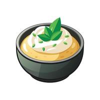 Savory Mashed Tofu with Yogurt for Quick Snacks vector