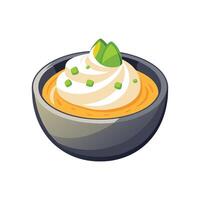 Creamy Mashed Tofu with Yogurt for Nutritious Meals vector