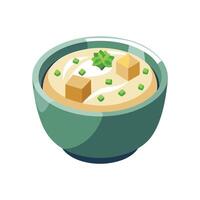 Nutritious Mashed Tofu with Yogurt for Healthy Meals vector