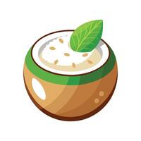 Nutritious Mini Coconut Rice Pudding for Healthy Desserts vector
