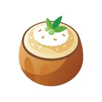 Creamy Mini Coconut Rice Pudding for Nutritious Eating vector