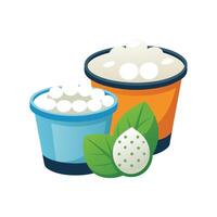 Nutritious Mini Rice Yogurt Balls for Healthy Eating vector