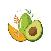Avocado Oats Blend for Breakfast vector
