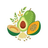 Nutritious Oats with Avocado vector