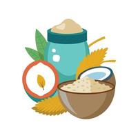 Smooth Oats and Coconut Milk vector