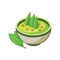 Nutritious Okra Puree for Meals vector