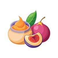 Nutritious Peach Fig Puree vector