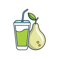Nutritious Pear Yogurt Drink vector