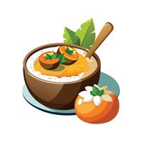 Nutritious Persimmon Coconut Blend vector