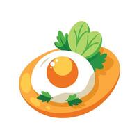 Savory Poached Egg and Carrot Mix vector