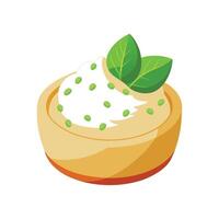 Creamy Ricotta Cheese Puree vector