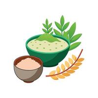 Delicious Seaweed and Rice Puree Dish vector