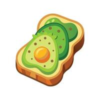 Savory Soft Avocado Toast for Snacks vector
