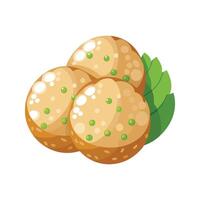 Savory Soft Brown Rice Balls with Peas Recipe vector