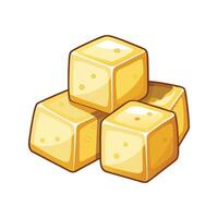Delicious Soft Cheese Cubes for Snacks vector