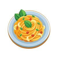 Creamy Pasta with Mashed Butternut Squash Dish vector