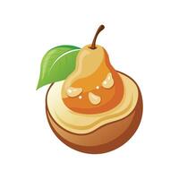 Delicious Soft Pear with Almond Butter vector