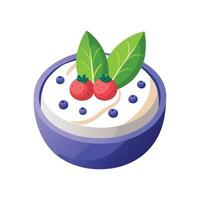 Nutritious Cottage Cheese with Berries Recipe vector