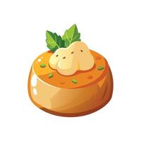 Tasty Goat Cheese with Mashed Sweet Potato vector