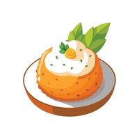 Delicious Goat Cheese with Mashed Sweet Potato vector