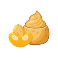 Savory Mashed Banana with Peanut Butter Dish vector