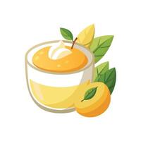Savory Mango Almond Milk Pudding for Snacks vector