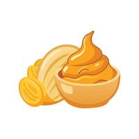 Nutritious Mashed Banana with Peanut Butter vector