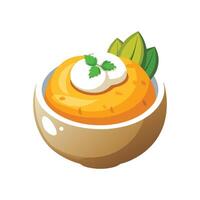 Delicious Mashed Pumpkin with Coconut Cream vector