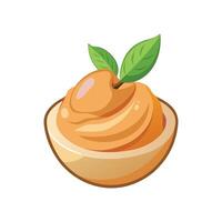 Nutritious Mashed Peach with Almond Butter vector