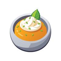 Nutritious Mashed Pumpkin with Coconut Cream vector