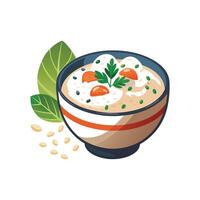 Savory Rice Lentil Porridge for Healthy Eating vector