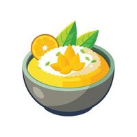 Tasty Rice Mango Pudding for Dessert vector