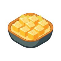 Nutritious Soft Scrambled Tofu for Breakfast vector