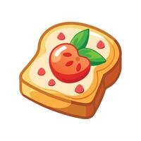 Nutritious Soft Toast with Mashed Fruit Recipe vector