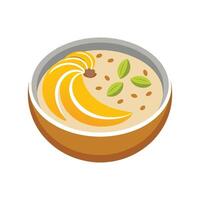 Tasty Spelt Banana Porridge for Breakfast vector