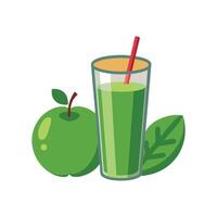 Savory Spinach Apple Juice for Healthy Drinking vector