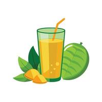 Tasty Spinach Mango Juice for Refreshment vector