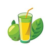 Savory Spinach Mango Juice for Healthy Drinking vector