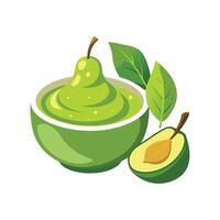 Nutritious Spinach Pear Puree for Snacks vector