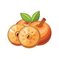 Nutritious Steamed Apple Rings with Cinnamon. vector