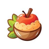 Tasty Steamed Apple with Cinnamon Mash vector