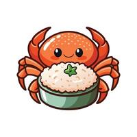 Tasty Steamed Crab Rice Mash for Snacks vector