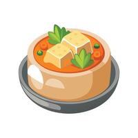 Nutritious Steamed Tofu Carrot Mash vector