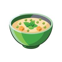 Nutritious Tofu Peas Puree Recipe vector