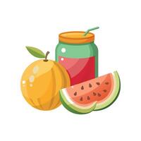Nutritious Watermelon Cantaloupe Puree for Healthy Eating vector