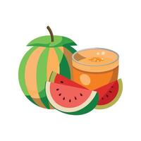 Nutritious Watermelon Cantaloupe Puree for Snacks vector