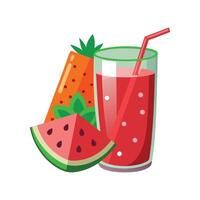 Delicious Watermelon Strawberry Juice Recipe vector
