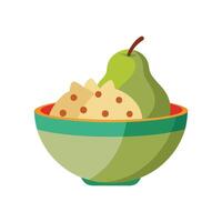 Nutritious Whole Grain Cereal with Pear Delight vector