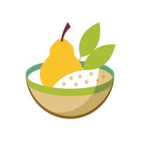 Tasty Whole Grain Cereal with Pear for Snacks vector