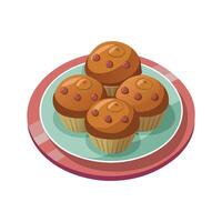 Tasty Whole Wheat Soft Muffins for Snacks vector